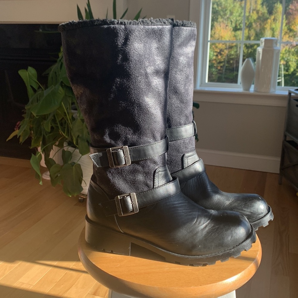 Dirty Laundry Moto boots. Size 11. Manmade materials. Edgy. Biker.